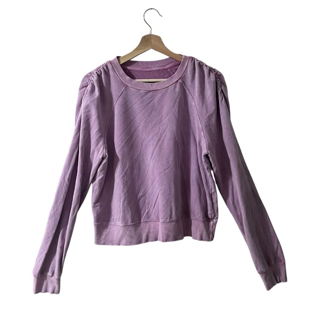 T.LA Ruched Sweatshirt Truly Madly Deeply Pink French Terry Burnout Garment Dyed - Picture 5 of 16
